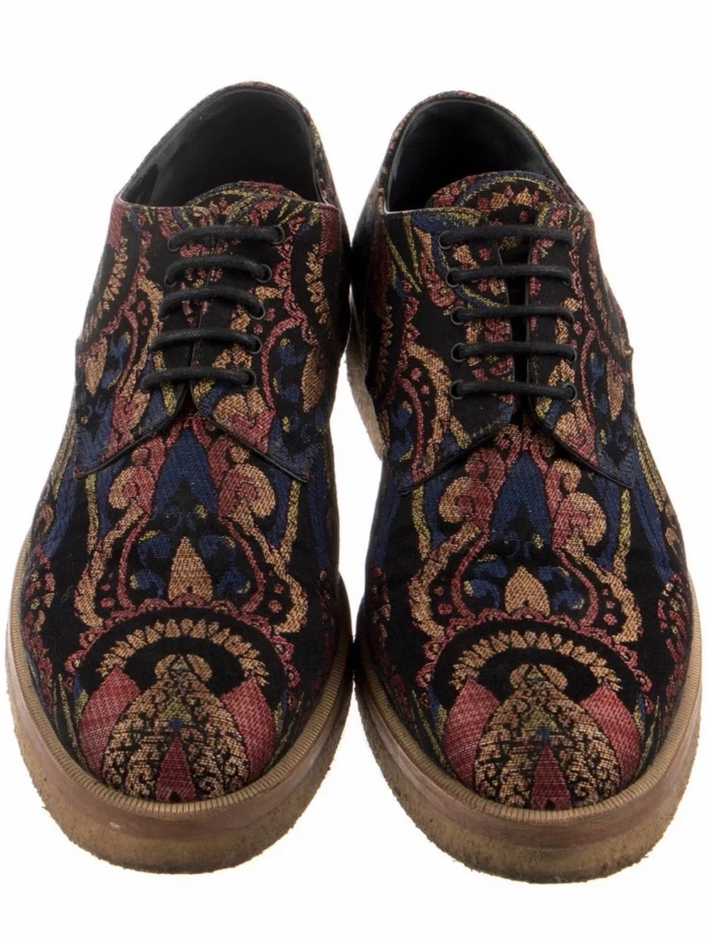 Dries Van Notten jacquard printed oxfords platforms 7.5/37.5 made in Italy